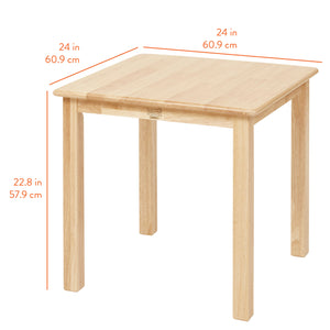 Kids Wood Table, Square, 24in x 24in