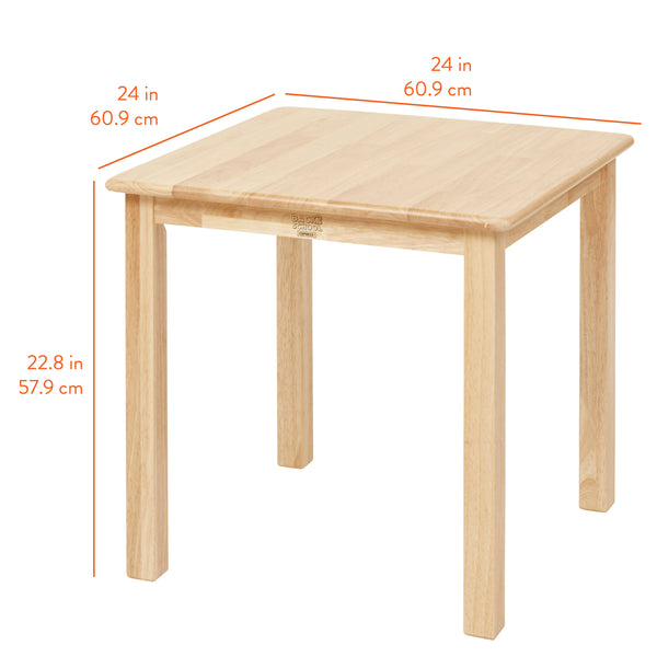 Kids Wood Table, Square, 24in x 24in