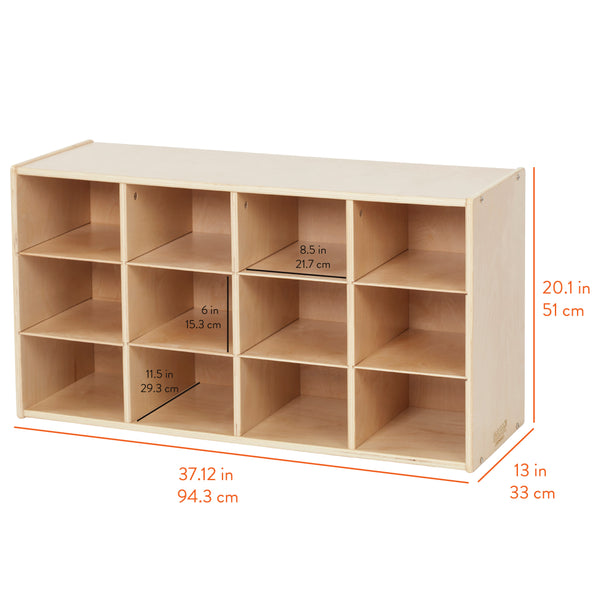 Sleekline 12-Compartment Cubby Storage Cabinet, 3x4