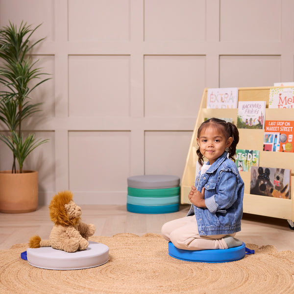Round Floor Cushions with Handles, 6-Piece