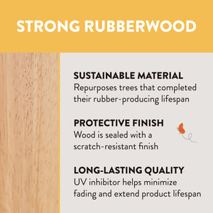 Kids Rectangular Wood Table and 12in Chair Set, 24in x 36in, 3-Piece