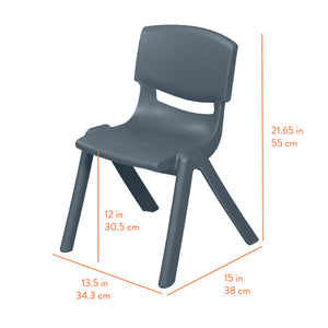 Stackable School Chairs, 12", 4-Pack