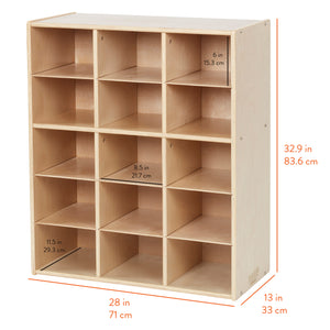 Sleekline 15-Compartment Cubby Storage Cabinet, 5x3