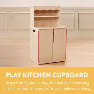 Chef's Station Kids Wooden Pretend Kitchen Cupboard