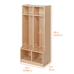 2-Section Coat Locker with Bench