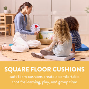 Square Floor Cushions with Handles, 6-Piece