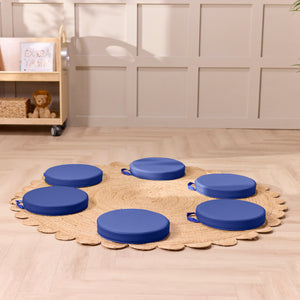 Round Floor Cushions with Handles, 6-Piece