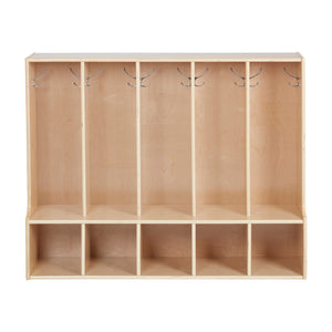 Sleekline 5-Section Toddler-Sized Coat Locker with Bench