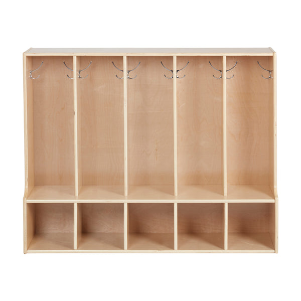 Sleekline 5-Section Toddler-Sized Coat Locker with Bench