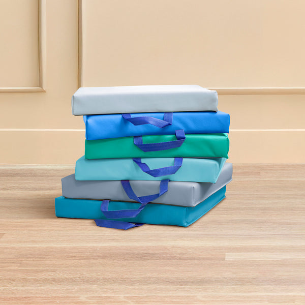 Square Floor Cushions with Handles, 6-Piece