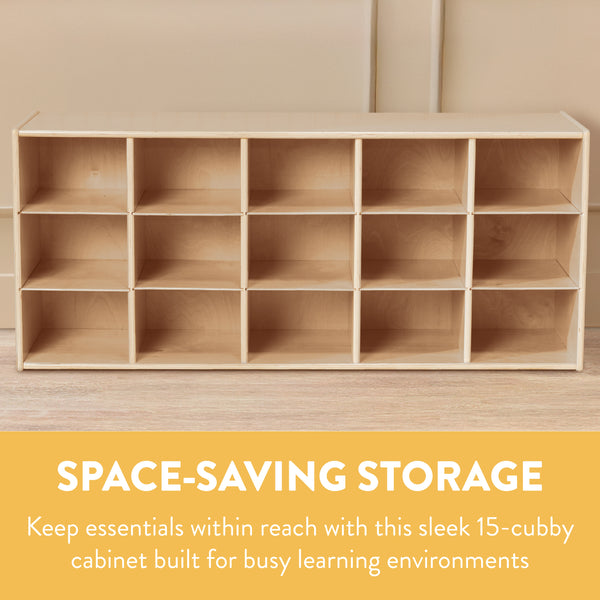 Sleekline 15-Compartment Cubby Storage Cabinet, 3x5