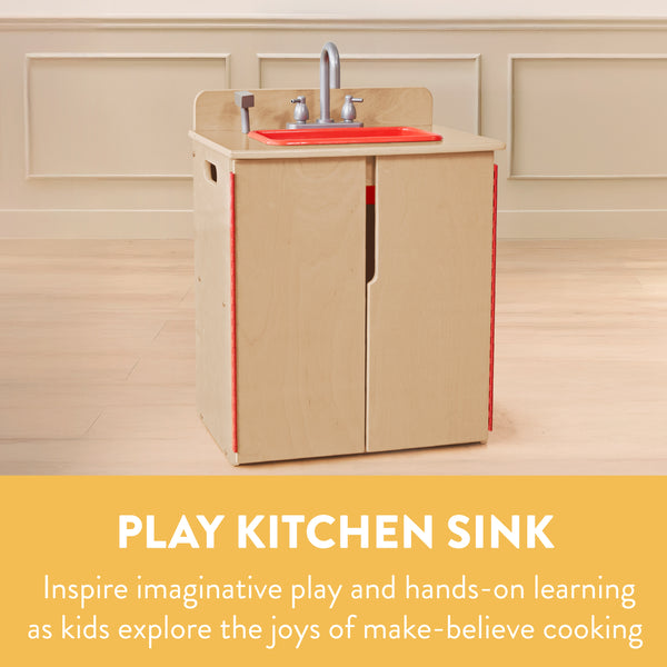 Chef's Station Kids Wooden Pretend Kitchen Sink