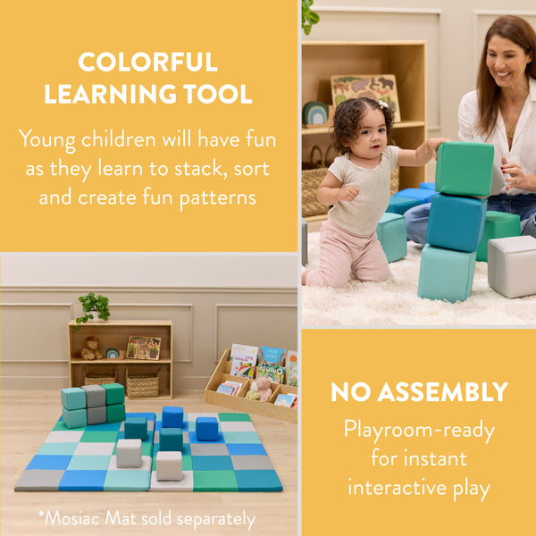 Mosaic Toddler Building Cubes, 12-Piece