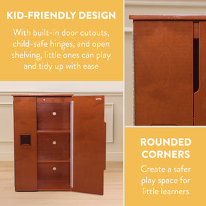 Chef's Station Kids Wooden Pretend Kitchen Refrigerator