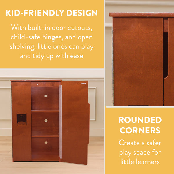 Chef's Station Kids Wooden Pretend Kitchen Refrigerator