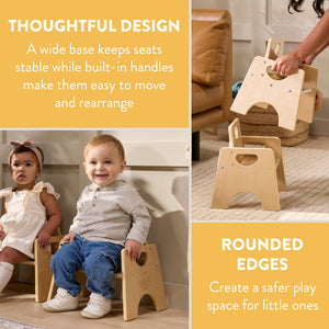 Wooden Toddler Chairs, 2-Pack