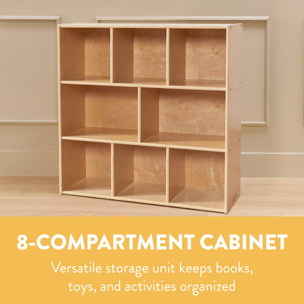 Sleekline 8-Compartment Storage Cabinet, Achiever