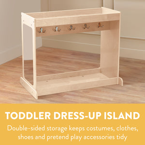 Double-Sided Toddler Dress-Up Island with Mirror