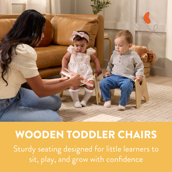 Wooden Toddler Chairs, 2-Pack