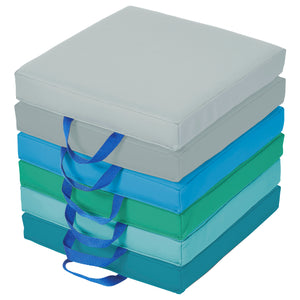Square Floor Cushions with Handles, 6-Piece