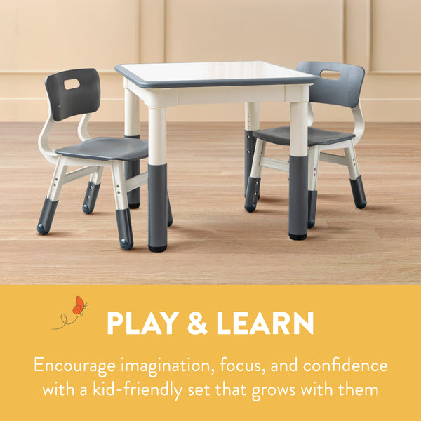 Dry-Erase Adjustable Kids Table and Chairs Set
