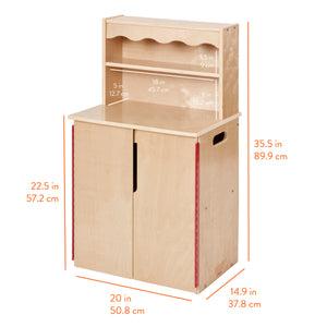 Chef's Station Kids Wooden Pretend Kitchen Cupboard