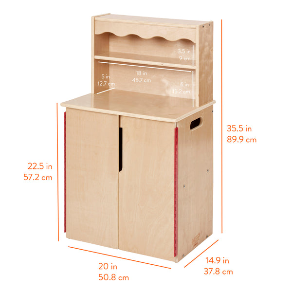 Chef's Station Kids Wooden Pretend Kitchen Cupboard