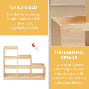 6-Compartment Tiered Storage Cabinet