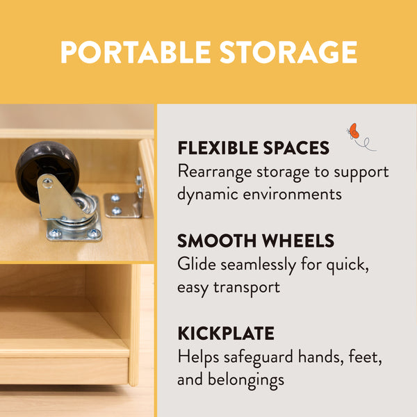 2-Shelf Mobile Storage Cabinet