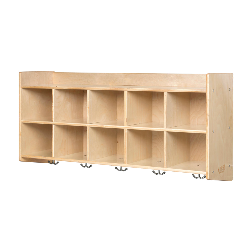 10-Section Wall Mount Coat Locker with Shelf