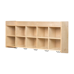 10-Section Wall Mount Coat Locker with Shelf