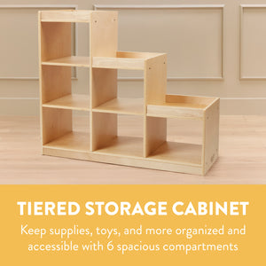 6-Compartment Tiered Storage Cabinet