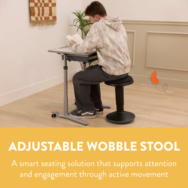 Adjustable Height Wobble Stool with Padded Cushion