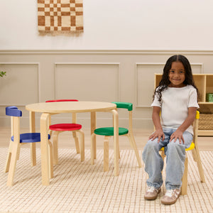 Bentwood Kids Table and Chairs Set, 5-Piece