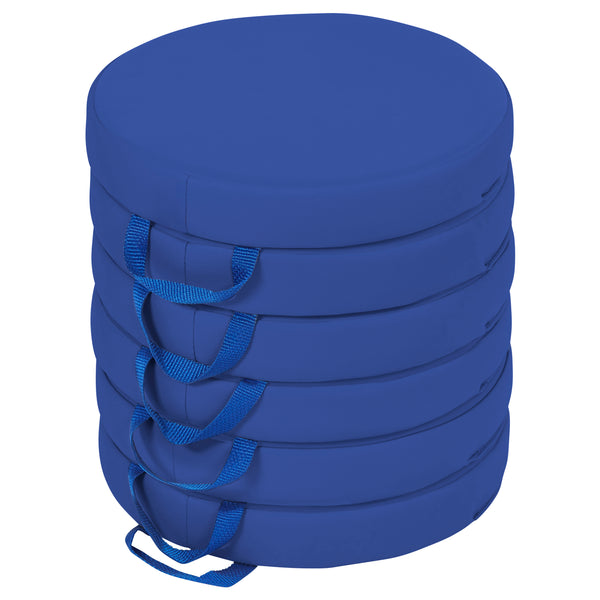 Round Floor Cushions with Handles, 6-Piece