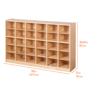 30-Compartment Mobile Cubby Storage Cabinet, 5x6