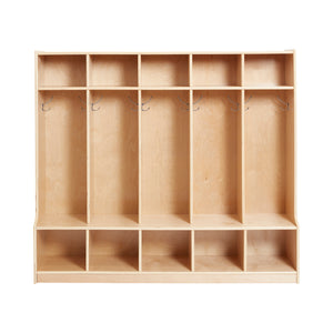 5-Section Coat Locker with Bench