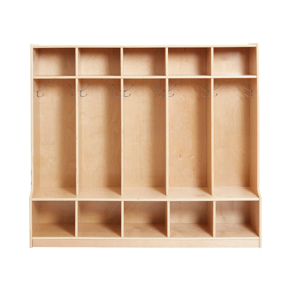 5-Section Coat Locker with Bench