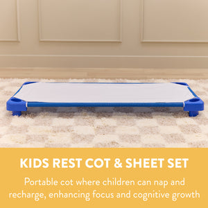 Sleepline Stackable Cot with Sheet, RTA, 6-Pack
