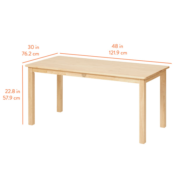 Kids Wood Table, Rectangle,  30in x 48in