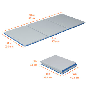 Foldaway Basics Nap Mats, 3-Fold, 1in, 5-Pack