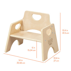 Wooden Toddler Chairs, 6", 2-Pack
