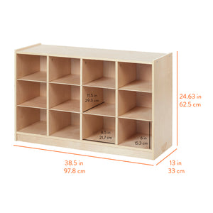 12-Compartment Mobile Cubby Storage Cabinet, 3x4
