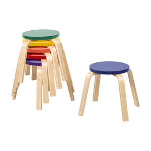 Bentwood Stackable Stools, 6-Piece