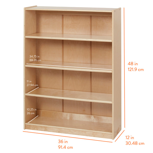 4-Shelf Adjustable Bookshelf, 48" H