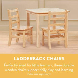 Wooden Ladderback Chairs, 2-Pack