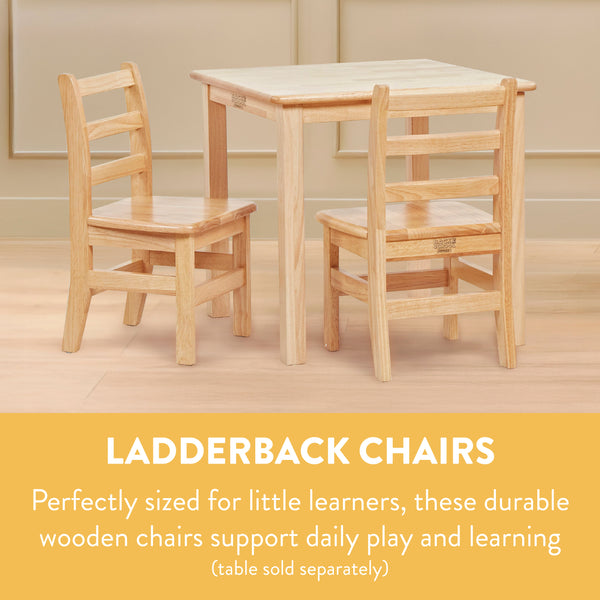 Wooden Ladderback Chairs, 2-Pack