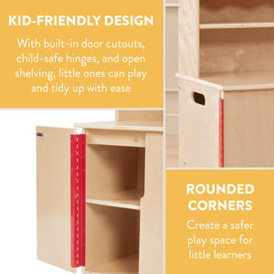 Chef's Station Kids Wooden Pretend Kitchen Cupboard