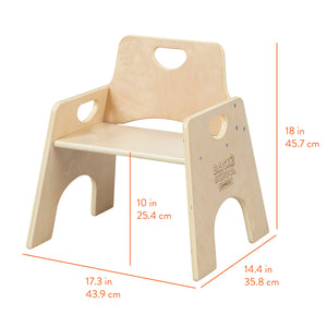 Wooden Toddler Chairs, 10", 2-Pack