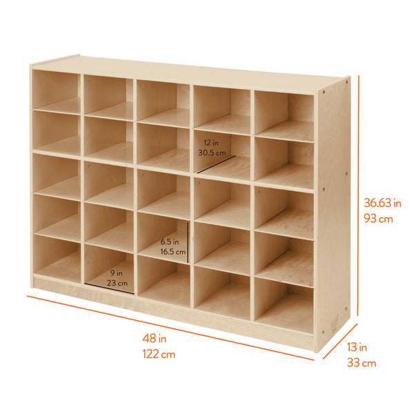 25-Compartment Mobile Cubby Storage Cabinet, 5x5